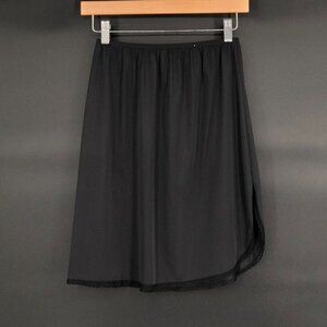 Vintage Vanity Fair Women's Lace Trim Half Slip Skirt S 20" Black Nylon USA